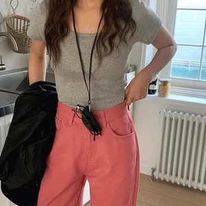 이론드 유넥 반팔 티셔츠 -4color